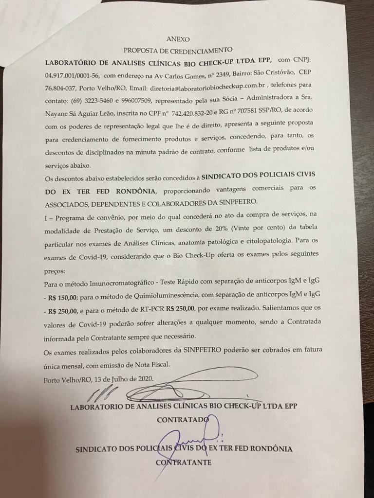 Sinpfetro firma convênio com Laboratório de Analises Clínicas Bio Check-up Ltda EPP Sinpfetro firma convênio com Laboratório de Analises Clínicas Bio Check-up Ltda EPP